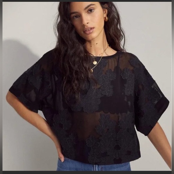 Wilfred Tops - 🍄Aritzia Wilfred Black Blayze Blouse